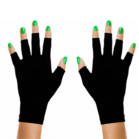 Pivit Black Arthritis Gloves | Fingerless Compression Glove for Rheumatoid & Osteoarthritis | Cold Hand Hot Gloves for Arthritic Joint Pain Symptom Relief | Open Finger for Computer Typing