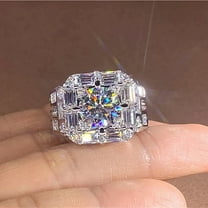 Aishvi Jewels 3.00Ct Round Cut Real Moissanite Men's Pinky Ring 14K White Gold Plated