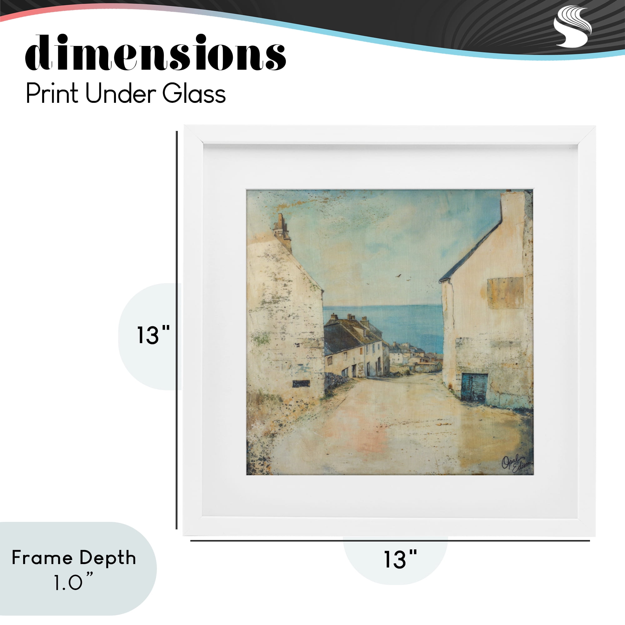 Stupell Industries Coastal Town Walk White Framed Print Under Glass, design by Opal Edison