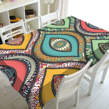 

Mandala Background Home Living Room Tablecloth Bohemian Retro rative Element Holiday Party Anti-stain Coffee Table Cloth