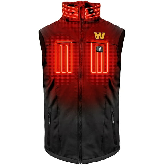 Men's ActionHeat Black Washington Commanders 5V Battery Heated Full-Zip Softshell Vest