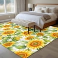 thumbnail image 4 of 5'x8' Area Rugs, Sunflower Indoor Outdoor Area Rug for Living Room Bedroom, Farmhouse Summer Botanical Watercolor Washable Bathroom Rugs Kitchen Floor Carpet Mats Home Decor Aesthetic, 4 of 8