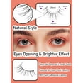 thumbnail image 3 of Natural Lashes Wispy Eyelashes Natural Look Short Lashes Pack 12mm Eyelashes C Curl False Lashes Thinner Band 3D Volume Fake Eyelashes 7 Pair Siligli, 3 of 13