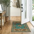 thumbnail image 2 of ODIKA 2'x3' Washable Doormat Non-Slip, Low Pile Teal Southwestern Stars Farmhouse Terracotta Round Distressed for Entryway, Kitchen, Laundry Room, 2 of 7