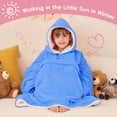 thumbnail image 5 of PMONPA Wearable Blanket Hoodie for Kids, Soft Double Layer Sherpa Fleece Sweatshirt,Teen Gifts for Kids, Youth, Boys, Girls, One Size, Sky Blue, 5 of 8