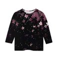 thumbnail image 5 of Riecok Hoodie Sweatshirt for Girls 3/4 Sleeve Crewneck Casual Loose Hoodie Comfy Prints Lightfleece Lined Tops Trendy Clothes Hoodie Older Children Pullover Multicolor 5 T, 5 of 5