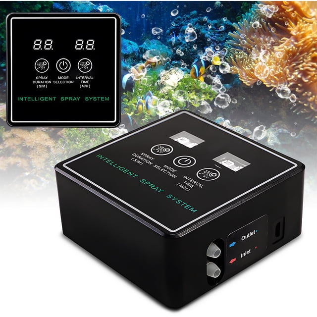 Riwcyla Reptile Fogger Smart Spray System Touchscreen Controller Reptile Mister Automatic with Timer Low Noise 360 Degrees Adjustable Misting Nozzles for Terrariums Amphibian Lizard Snake Frog Plant