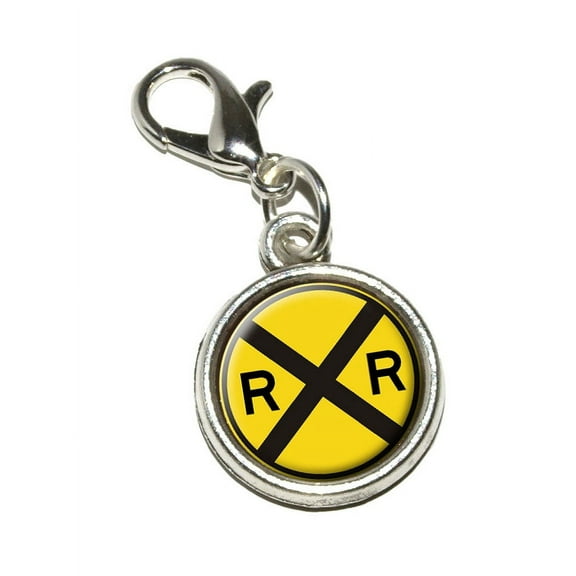 Railroad crossing Traffic Sign - Train Charm