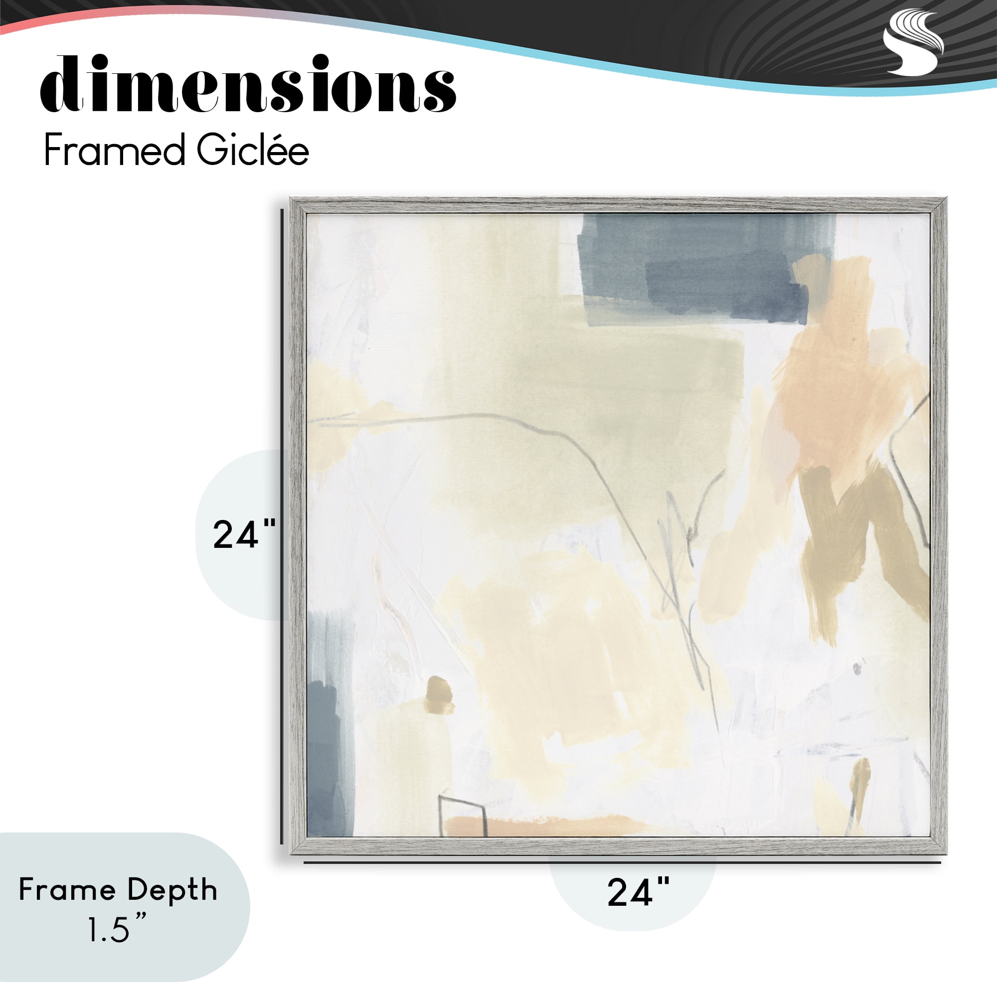 Stupell Industries Plaster Line Abstract Gray Framed Giclee Art, design by June Erica Vess