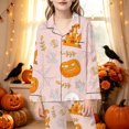 thumbnail image 2 of SJLDQY Halloween Pajamas for Girls Hallowmas Print Long Sleeve Shirts and Pants 2 Piece Loungewear Sets Casual Sleepwear Button Down Pj Sets, 2 of 5