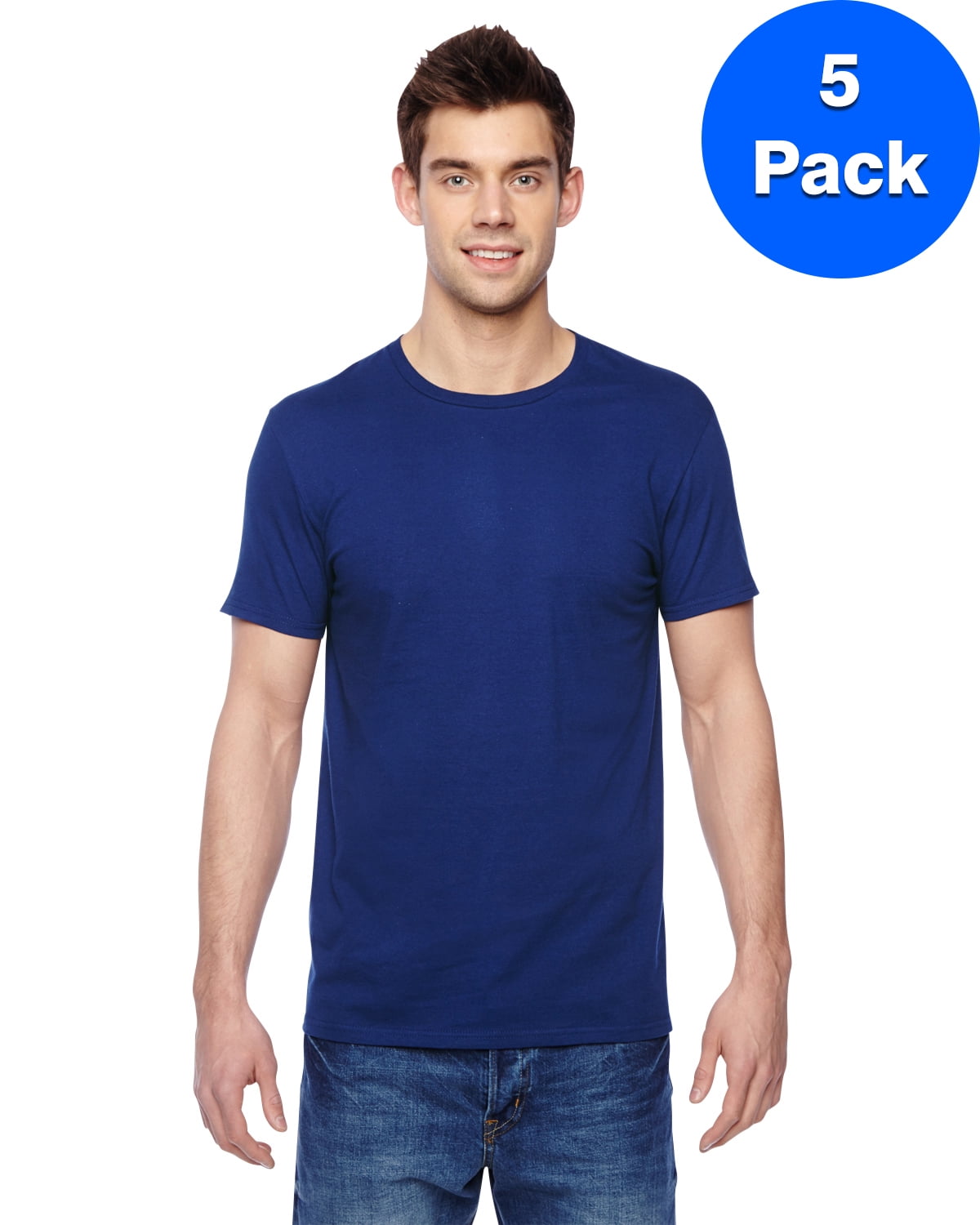 Mens Cotton Jersey Crew TShirt SF45R (5 PACK)