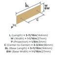 thumbnail image 6 of Amerock Maymont 3-3/4 inch (96mm) Center-to-Center Rectangle Champagne Bronze Cabinet Pull Backplate, 6 of 7