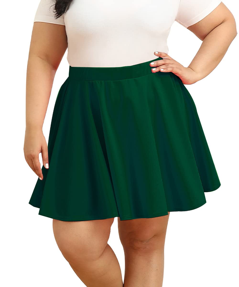 TIYOMI Plus Size Skirts Green Stretchy Buttons Hidden Zipper TIYOMI Plus Size Skirts Green Stretchy Buttons Hidden Zipper