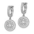 thumbnail image 3 of FJC Finejewelers 925 Sterling Silver Rhodium Plated CZ Hinged Hoop Dangle Earrings 27 mm x 12 mm, 3 of 6