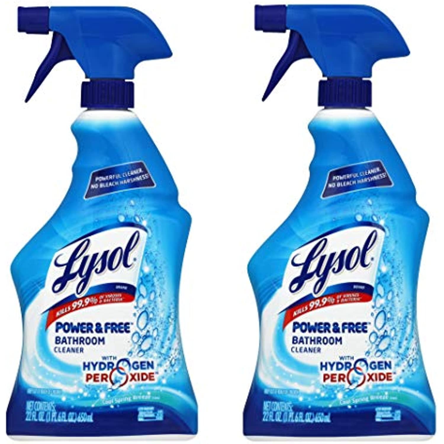 Lysol Power And Free Bathroom Cleaner, Fresh, 22 Ounce (Pack Of 2