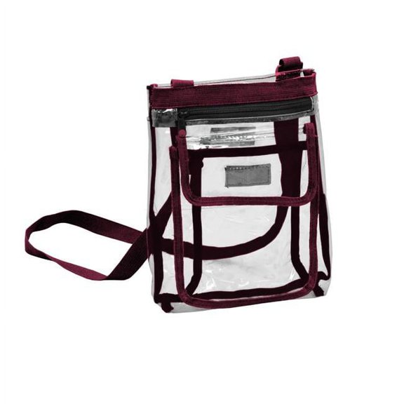 Logo Chair 001-66P-MAROON Plain Maroon Gameday Clear Crossbody Bag