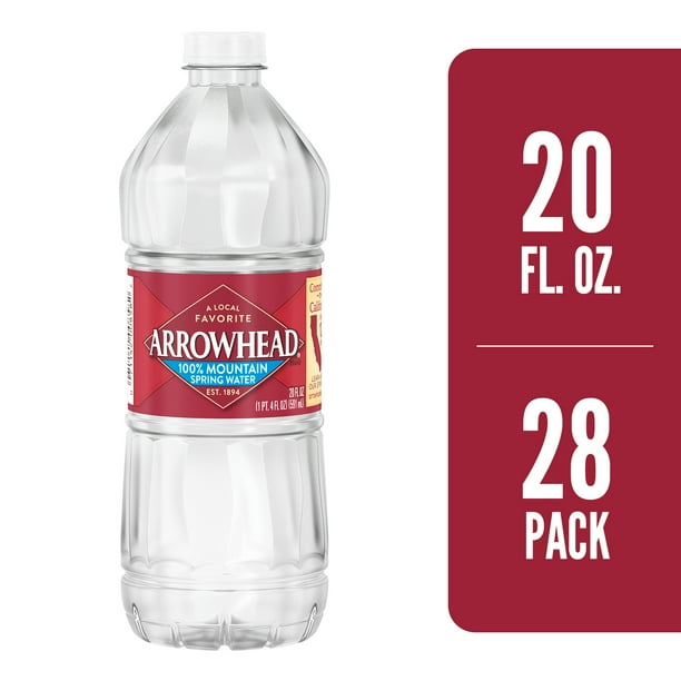 ARROWHEAD Brand 100 Mountain Spring Water, 20ounce plastic bottles (Pack of 28)