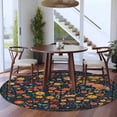thumbnail image 3 of Boho Flowers Round Area Rug 7Ft Washable Circle Rugs for Dorm Laundry Room, Spring Abstract Watercolor Floral Leaf Non-Slip Carpet Floor Mats Indoor Outdoor Carpet Runner Aesthetic Home Decor, 3 of 8
