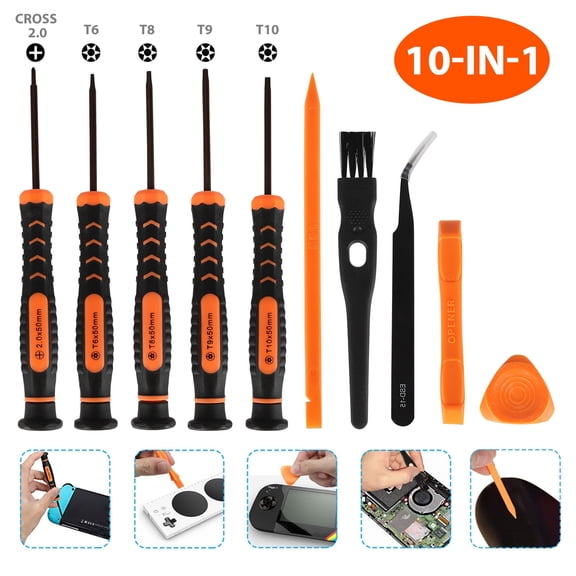 Security Screwdriver Tool Kits for Nintendo Switch, Xbox One, Xbox 360, PS3 PS4, TSV T6 T8 T9 T10 Screwdriver Tweezers DIY Screwdriver Set Fit for NES SNES Nintendo N64 and Super Nintendo, GameCube