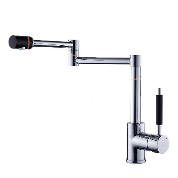 Copper 180-degree Folding Kitchen Faucet Kitchen Faucet With Hot And Cold Universal Rotating Retractable Washbasin Washbasin ,360° Swivel Spout