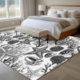 thumbnail image 5 of Summer Marine Life Washable Living Room Rugs 5'x7', Black Starfish Coral Shell Low Pile Throw Large Area Rugs Non-Slip Sturdy Edge Binding Carpet for Dining Room Bedside Kitchen, 5 of 9
