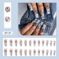 thumbnail image 1 of 24 Uds. De uñas postizas para mujer, piezas de manicura con degradado, mariposa misteriosa, parche para uñas postizas francesas, bola Extra larga extraíble ZefeiWu 8390611551735, 1 of 1