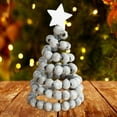 thumbnail image 4 of Tabletop Christmas Tree Decorative Mini Christmas Tree for Gifts Party Decor Gray Beads, 4 of 7