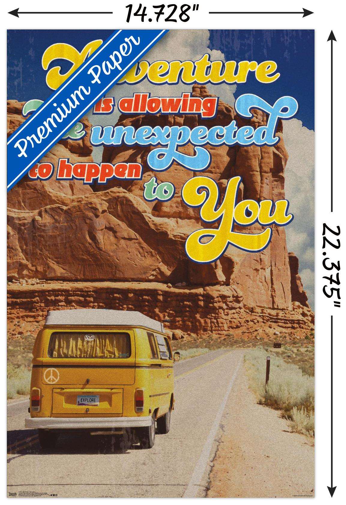 Old Van - Adventure Is Allowing The Unexpected Wall Poster, 14.725" x 22.375"