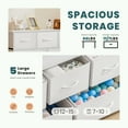 thumbnail image 3 of CONCETTA 5 Fabric Dresser with 5 Storage Drawers, TV Stand with Wooden Top Metal Frame for Clothes, Living Room, Hallway, Entryway, White, 3 of 8