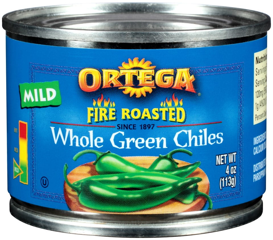 Ortega Whole Green Chilis, Fire Roasted, 4 Oz