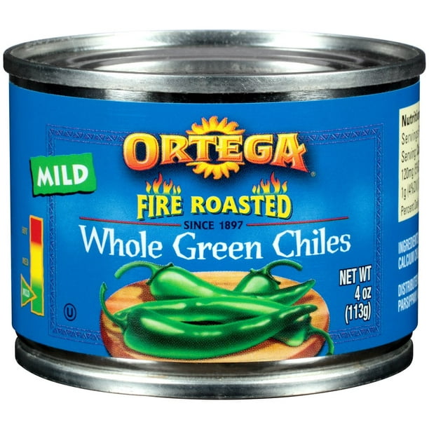 Ortega Whole Green Chilis, Fire Roasted, 4 Oz