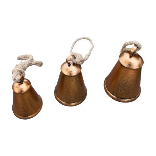 Campanas navideñas, juego de 3 campanas de metal rústicas de estilo campestre vintage, vaca colgante navideña para campanas navideñas, campanas gigantes de latón M6S0