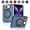 Blue, variant on Kryonix for iPhone Duo Case with 360° Rotating Ring Kickstand,Compatible with MagSafe, Built-in Screen Protector Spring Hinge Protection, Carbon Fiber Texture Anti-Fingerprint Back,Black