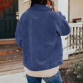 thumbnail image 6 of Yokua Women's Casual Lapel Loose Button Down Long Sleeve Corduroy Jacket with Pockets, 6 of 7