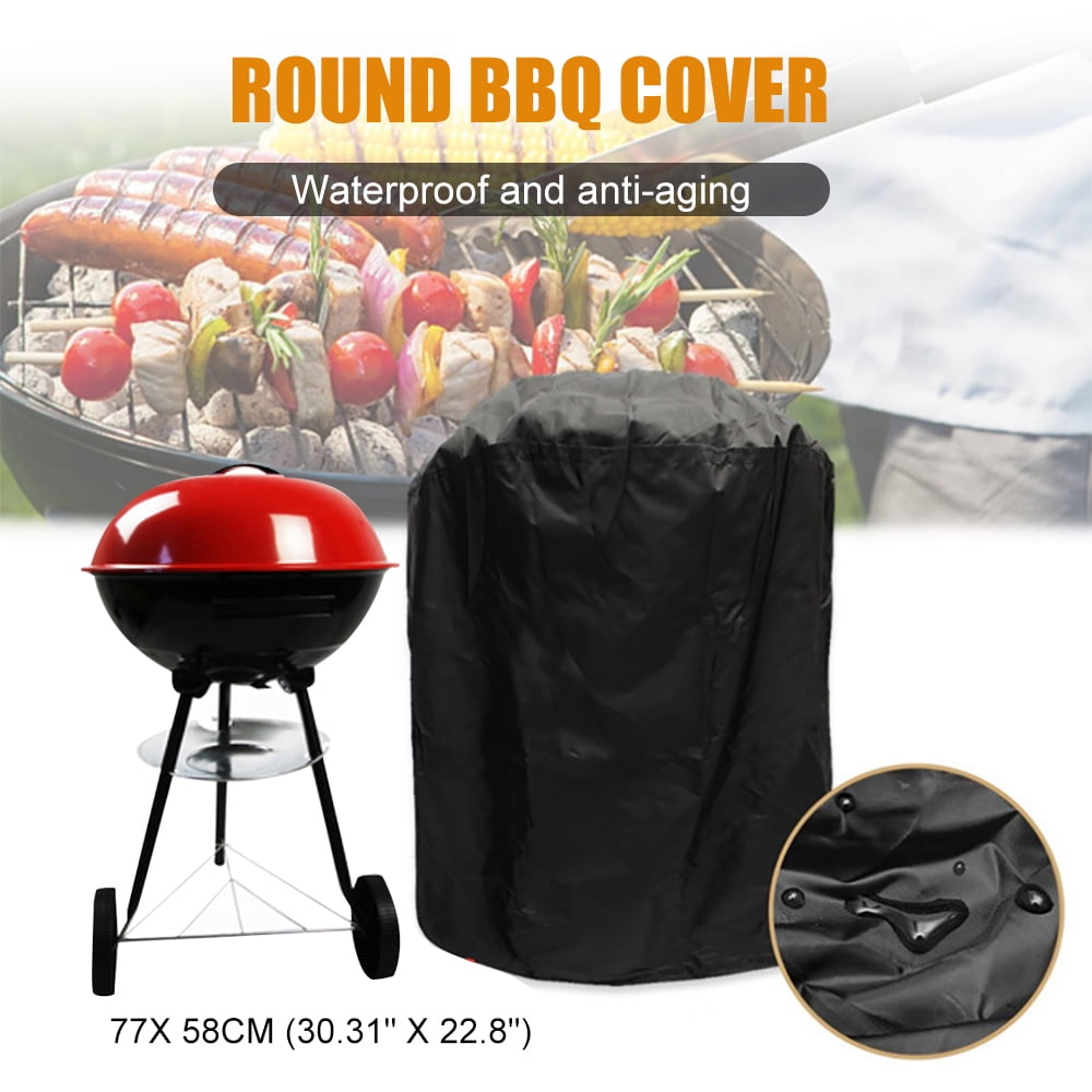 Round BBQ Gas Grill Cover Barbecue Waterproof Outdoor Heavy Duty Protection~ 