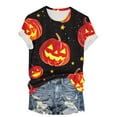 thumbnail image 7 of felwors Plus Size Halloween T Shirt Women Funny Graphic Print Fall Short Sleeve Tee Tops Red, M, 7 of 7