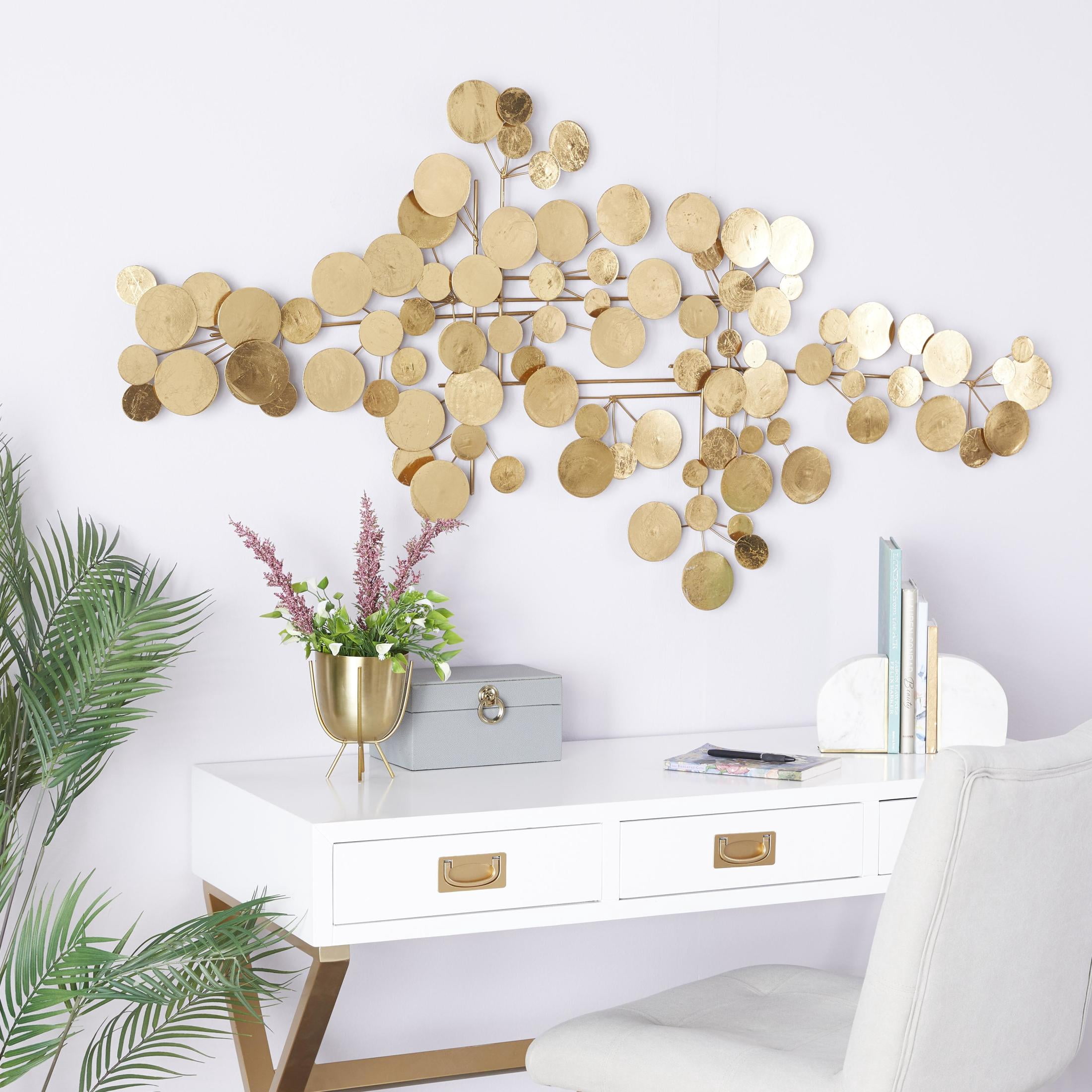 CosmoLiving by Cosmopolitan Gold Metal Bubble Cluster Foiled Abstract Wall Decor