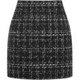 thumbnail image 2 of Womens Wool Plaid Mini Skirt Fall Winter High Waisted Bodycon Pencil Skirt, 2 of 6