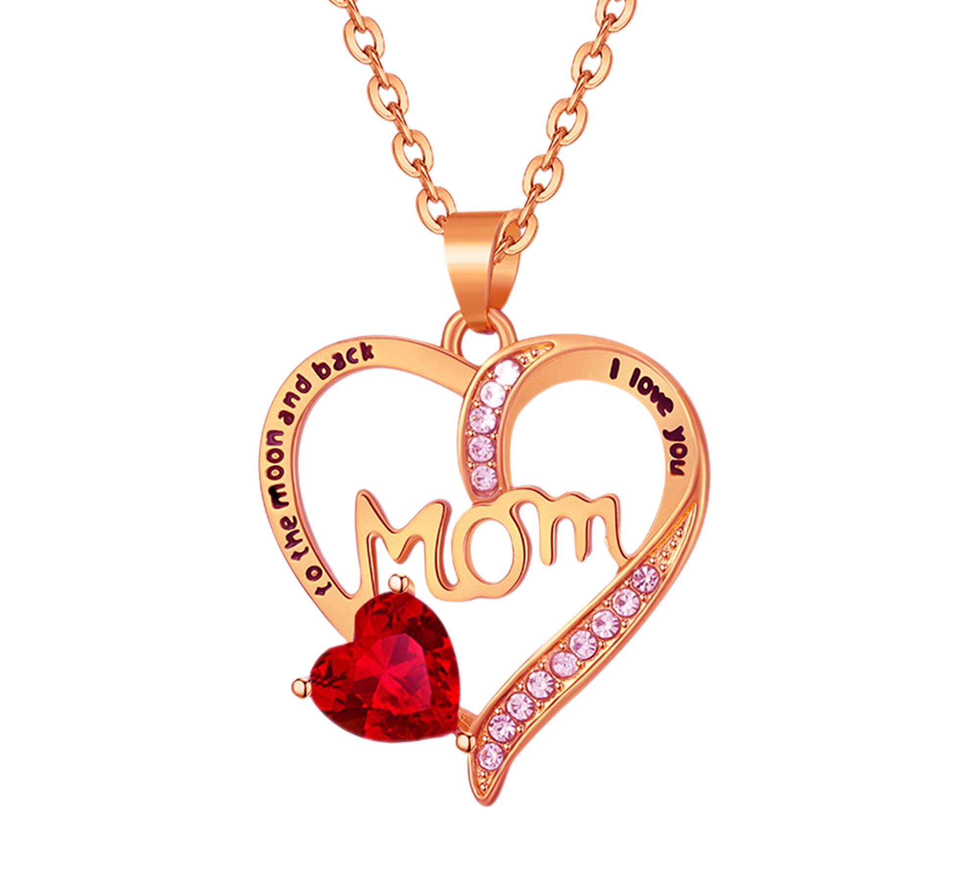 Rose Pendant Necklace For Mom - 3D Rose Gold, Gold, Or Silver Plated Jewelry Gift | Mother's Day, Birthday - View #4