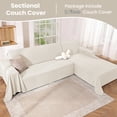 thumbnail image 4 of JIATER Couch Covers for L Shaped Sectional Sofa Covers 2-Piece Stretch Throw Sofa Slipcovers,Beige, 4 of 8