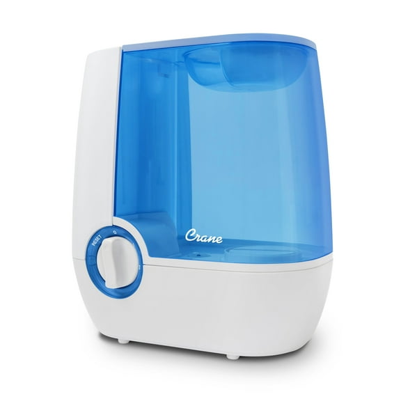 Crane USA 1.2 gal. Warm Mist Humidifier, Medicine Cup, 24 Hour Run Time, Blue/White