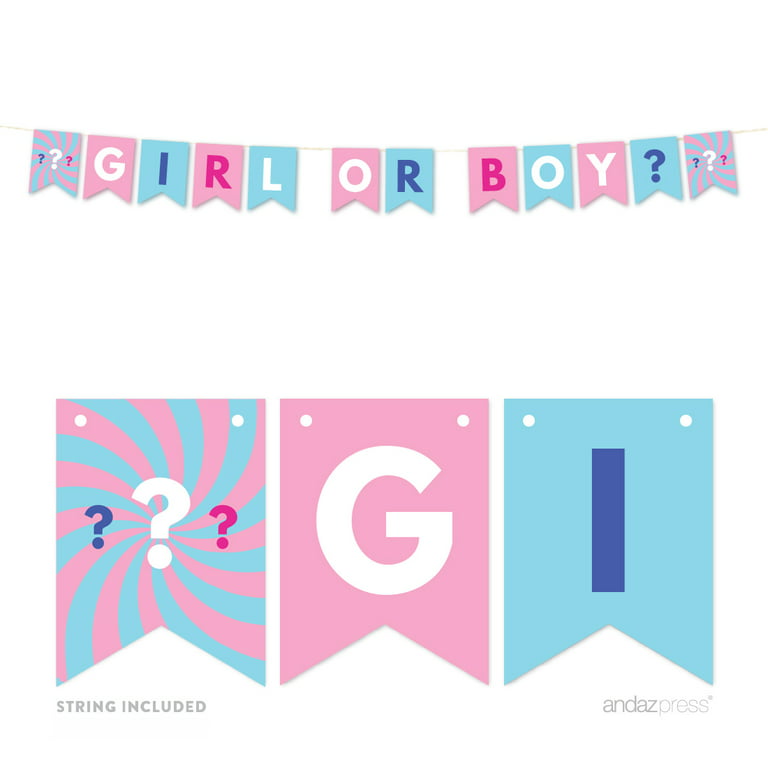 Gender Reveal Baby Shower Pink or Blue, Blank Invitations with Envelopes,  20-Pack, Games 