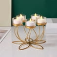 thumbnail image 5 of Fmbmuo Floral Shaped Candle Holder Iron Tray Candle Holder Glam Holiday Centerpiece, 5 of 5