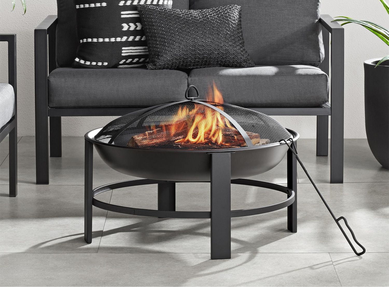Mainstays 28 in. Steel Wood-Burning Fire Pit