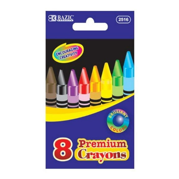 BAZIC 8 Color Premium Crayons [2516]