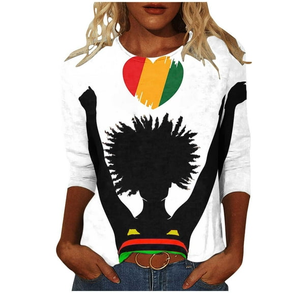 Xdegoge Under 10 Dollars July 4Th Shirts for Women Crewneck Womens Casual Tops 3/4 Sleeve American Flag Shirt Graphic Tops Over Size T Shirts 90 S Outfits Plus Size LiquidacióN De Ropa 1 Dollar