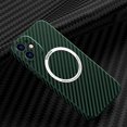 thumbnail image 1 of TECH CIRCLE for iPhone 11 6.1 Inch Magnetic Case, Shockproof Carbon Fiber Slim Fit Phone Cover Compatible with MAGSAFE Accessories & Charging Black Case for iPhone 11, Green, 1 of 7