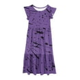 thumbnail image 7 of NaWent Girls Maxi Dress Short Sleeve Casual Long Floral Print Dresses with Pockets 6-12 Years Purple 6 Years, 7 of 7