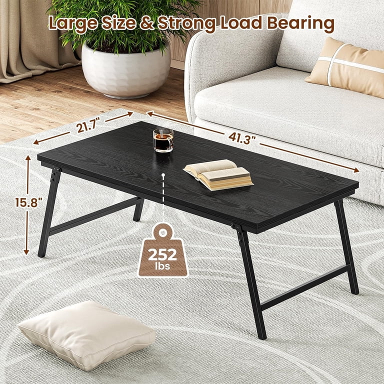 Collapsible Folding Coffee Table for Small Spaces – Portable Sturdy Low ...