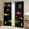 thumbnail image 2 of Manfei Boys Cartoon Automobile Black Out Curtains, Green Red Sports Car Curtains Pack of 2 (42x63 Each), Buffalo Checkered Flag Bedroom Curtains, Curtains and Drapes Home Decor, 2 of 6